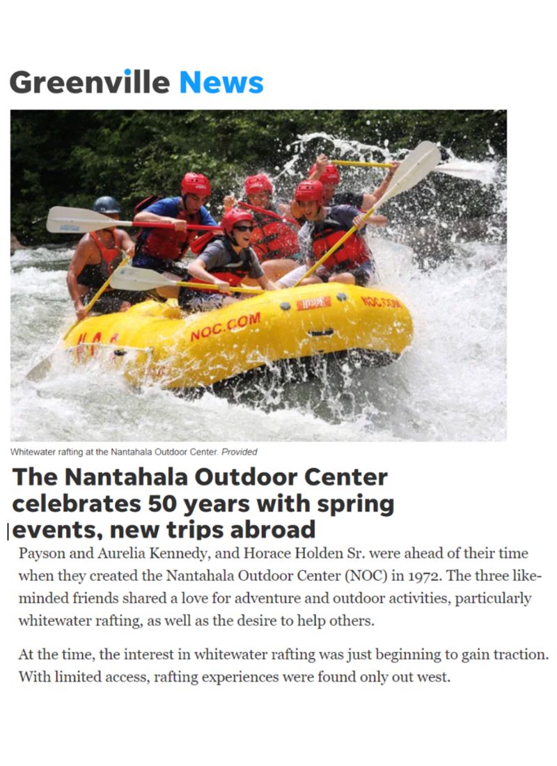 Greenville News - Nantahala Outdoor Center
